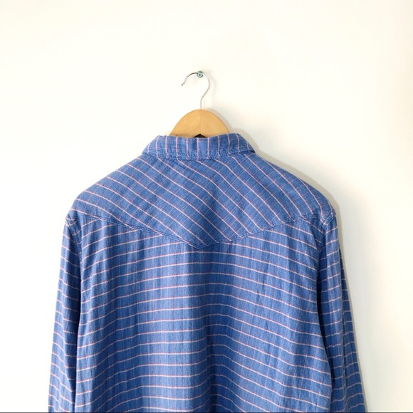 Levi’s Blue Plaid Button Up Flannel Shirt - Picture 5 of 6